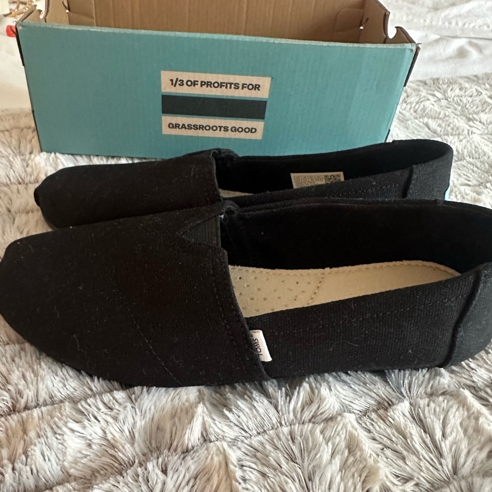 TOMS Black Slip-On Shoes